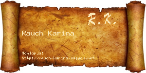 Rauch Karina névjegykártya
